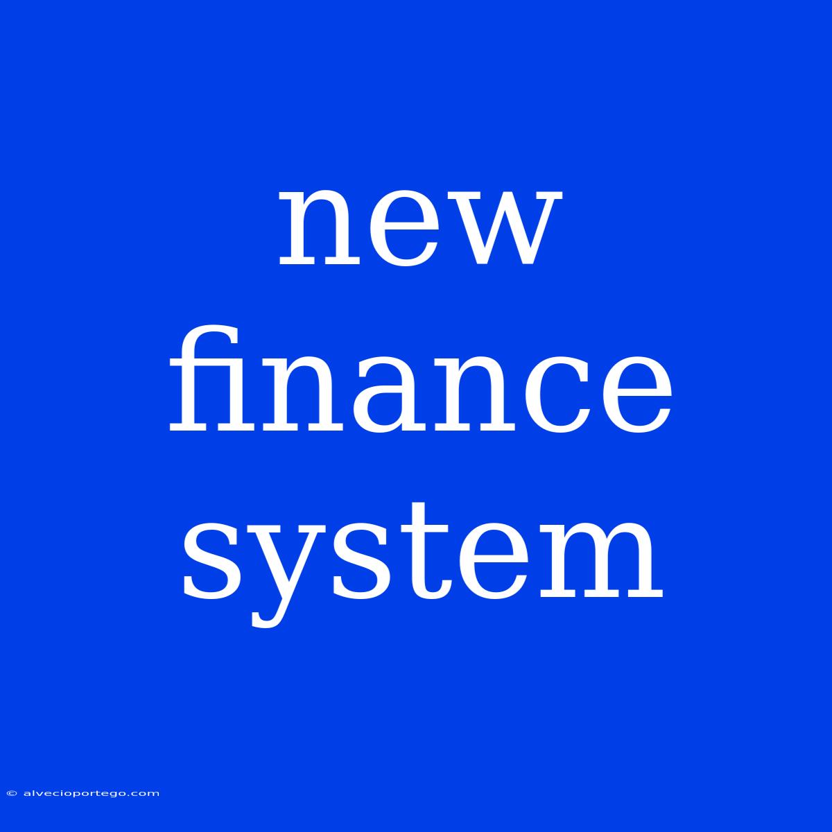 New Finance System