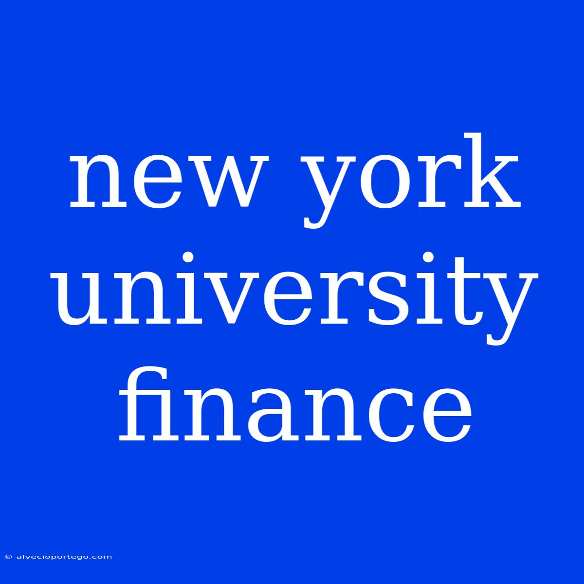 New York University Finance