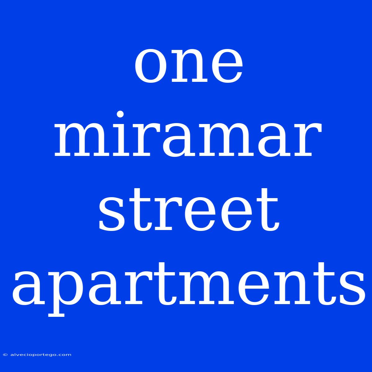 One Miramar Street Apartments