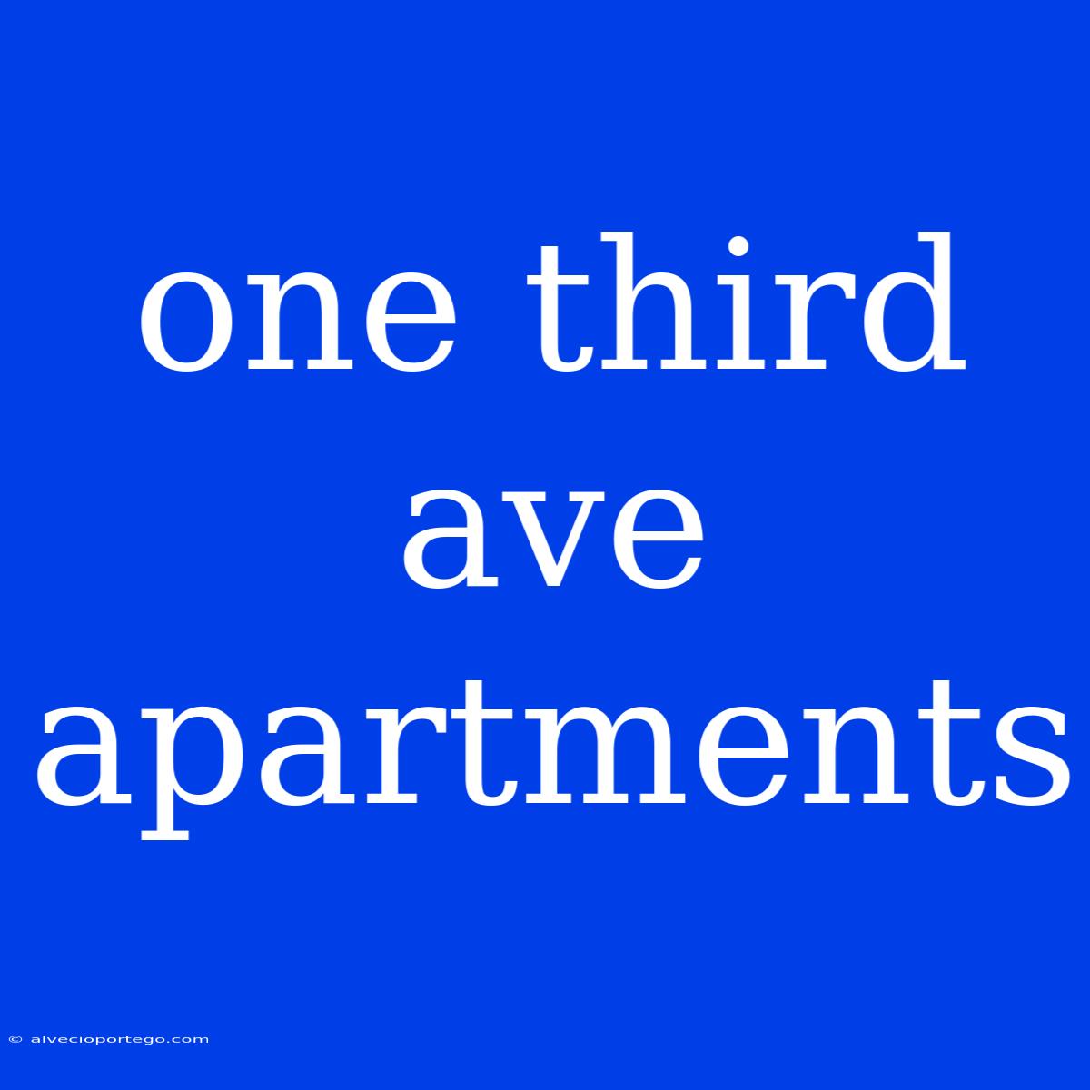 One Third Ave Apartments