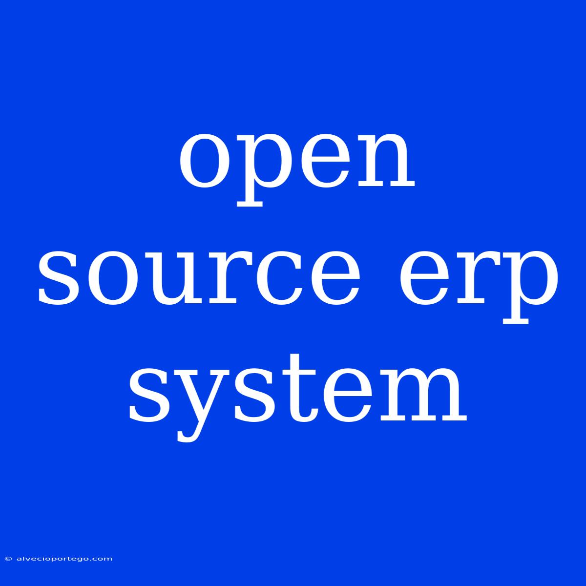 Open Source Erp System