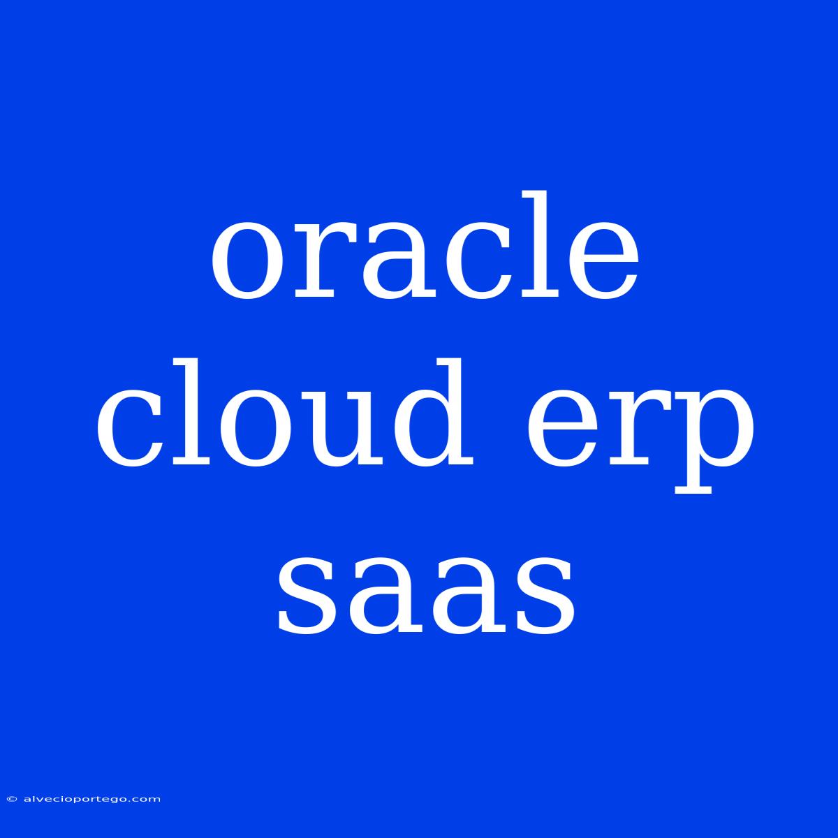 Oracle Cloud Erp Saas