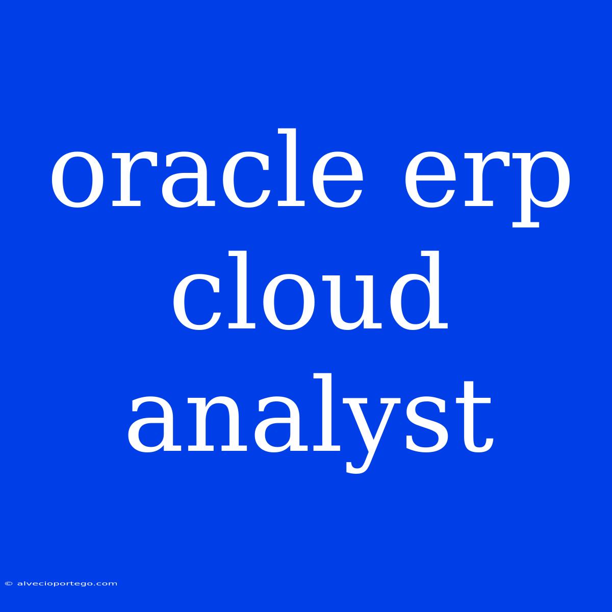 Oracle Erp Cloud Analyst