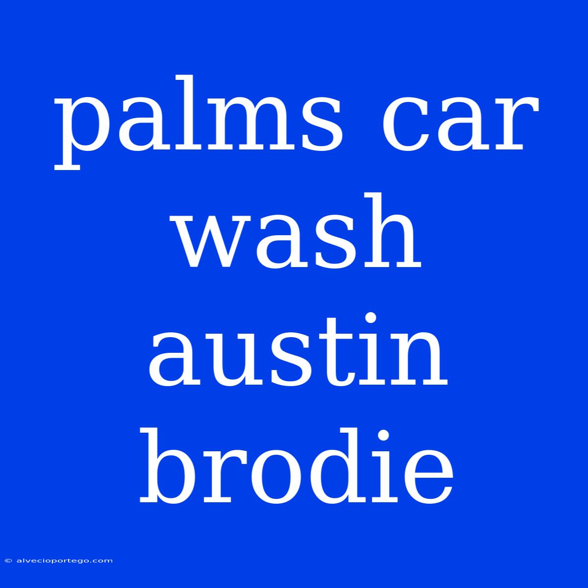 Palms Car Wash Austin Brodie