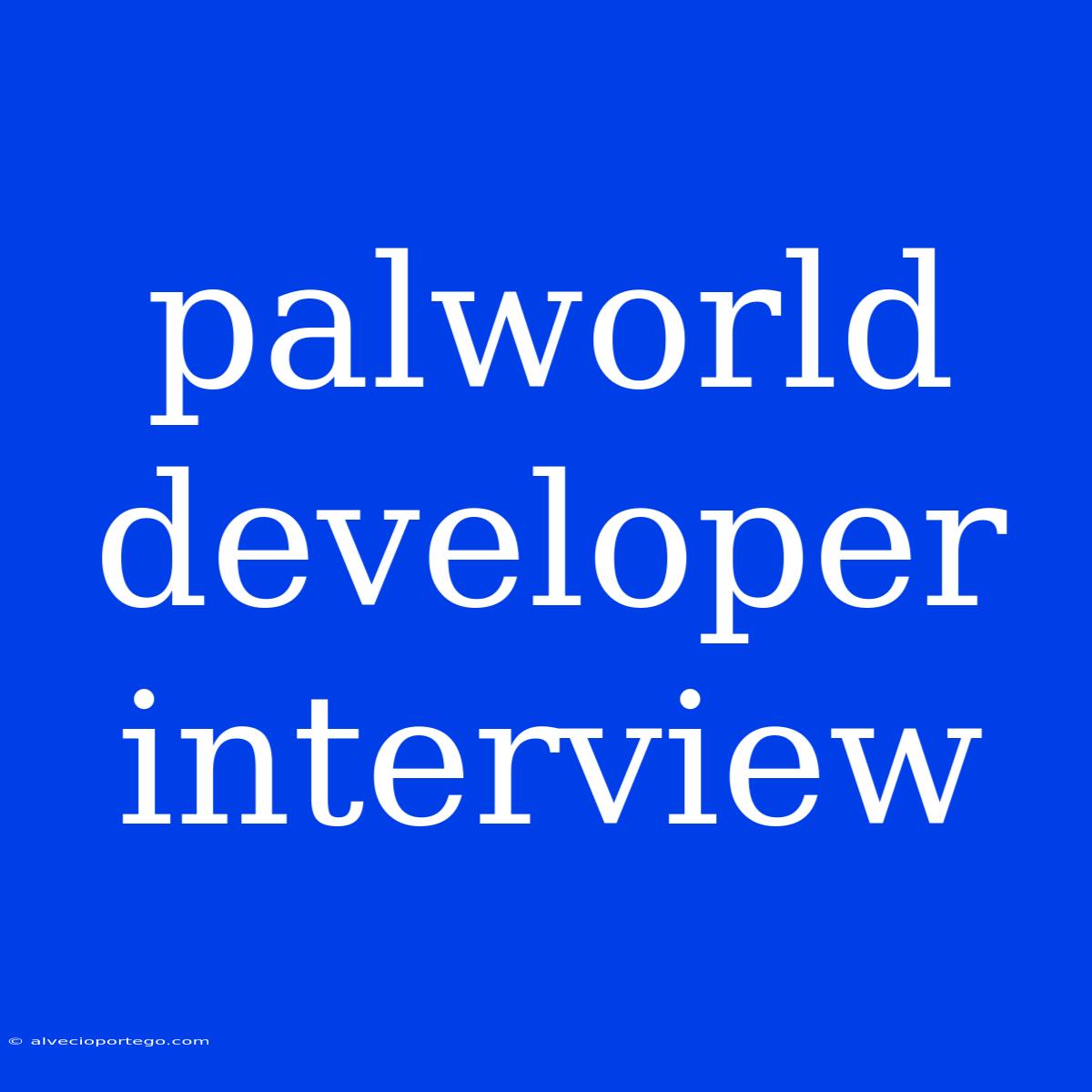 Palworld Developer Interview