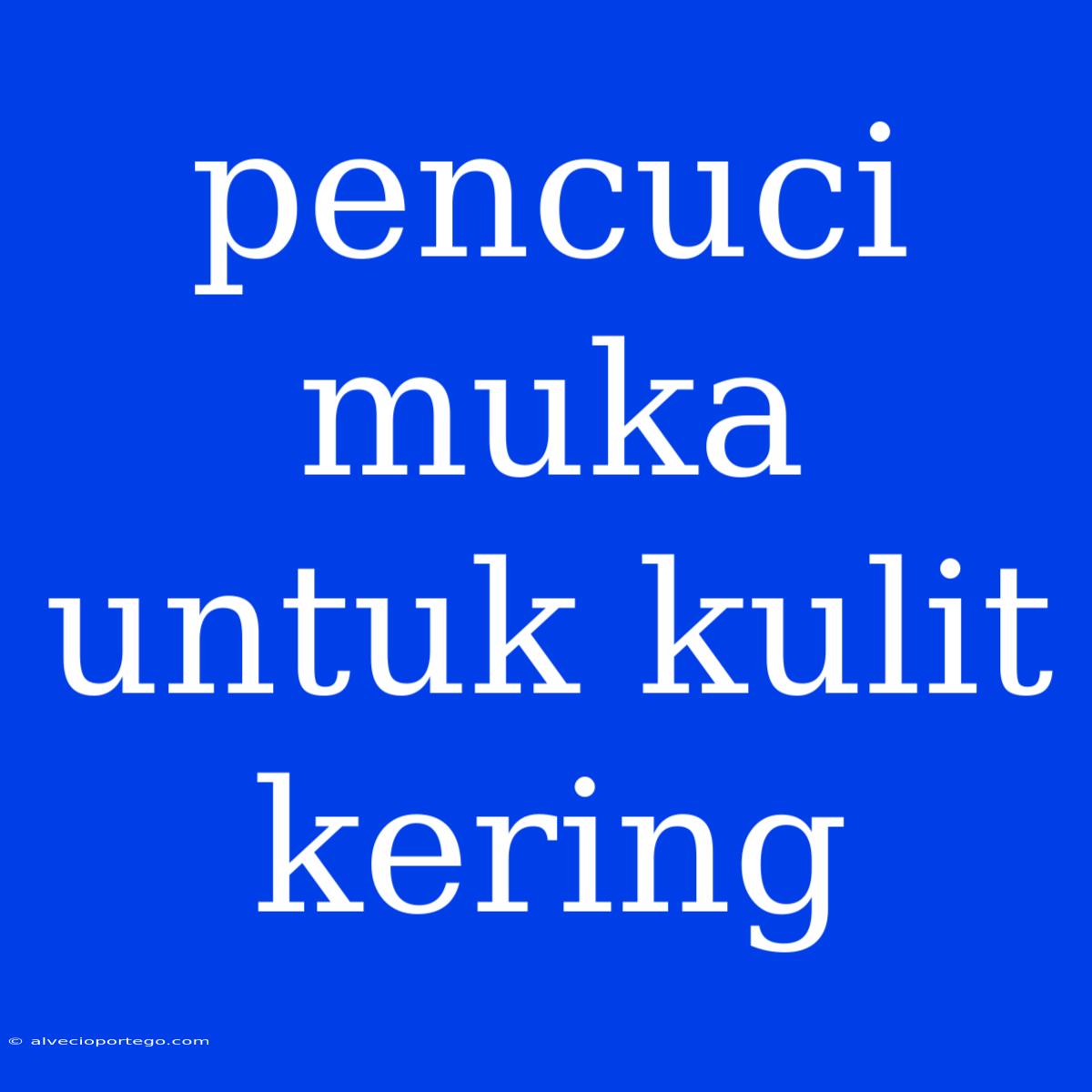 Pencuci Muka Untuk Kulit Kering