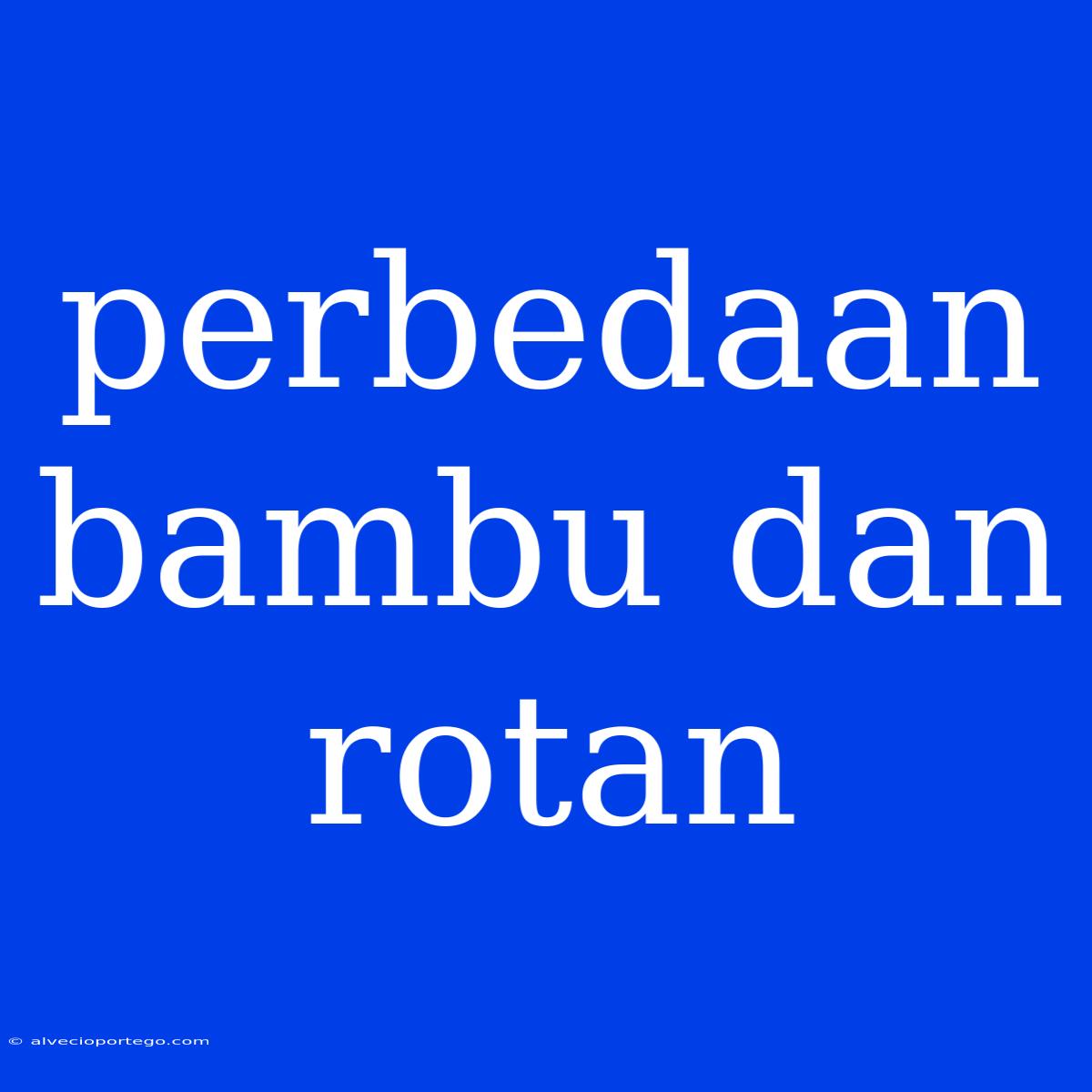 Perbedaan Bambu Dan Rotan