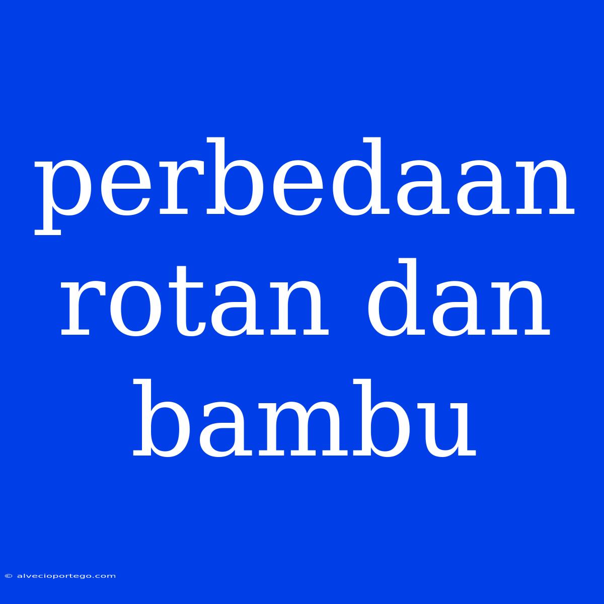 Perbedaan Rotan Dan Bambu