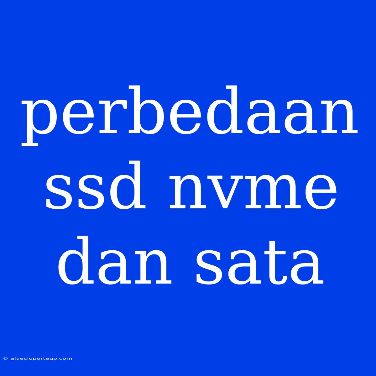 Perbedaan Ssd Nvme Dan Sata