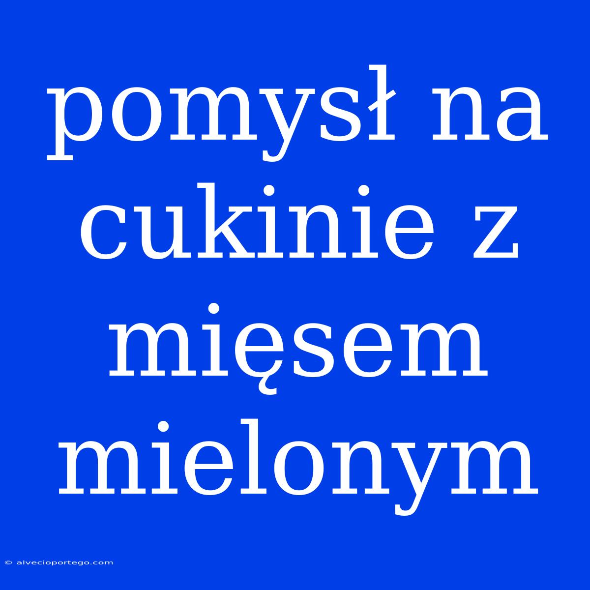 Pomysł Na Cukinie Z Mięsem Mielonym