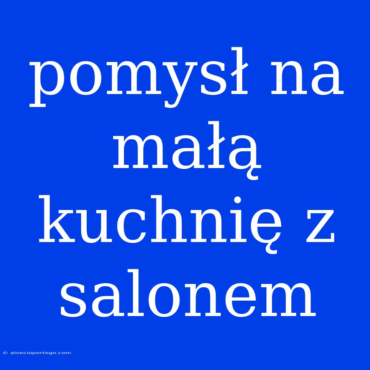 Pomysł Na Małą Kuchnię Z Salonem