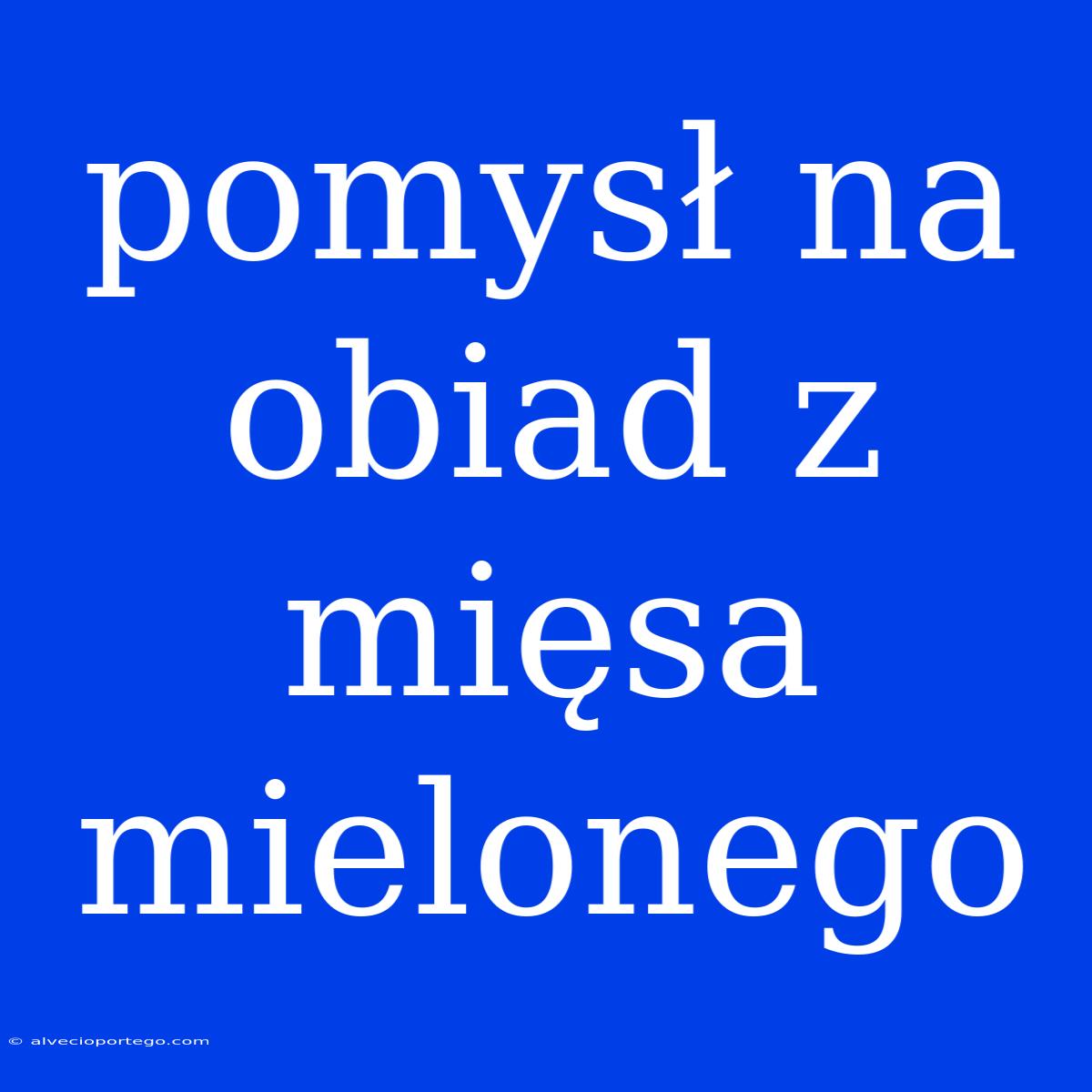 Pomysł Na Obiad Z Mięsa Mielonego