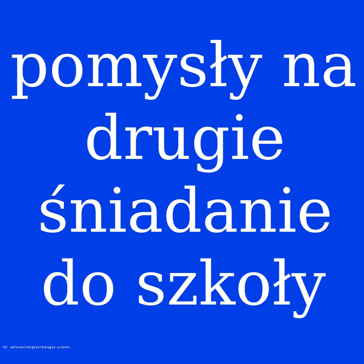 Pomysły Na Drugie Śniadanie Do Szkoły