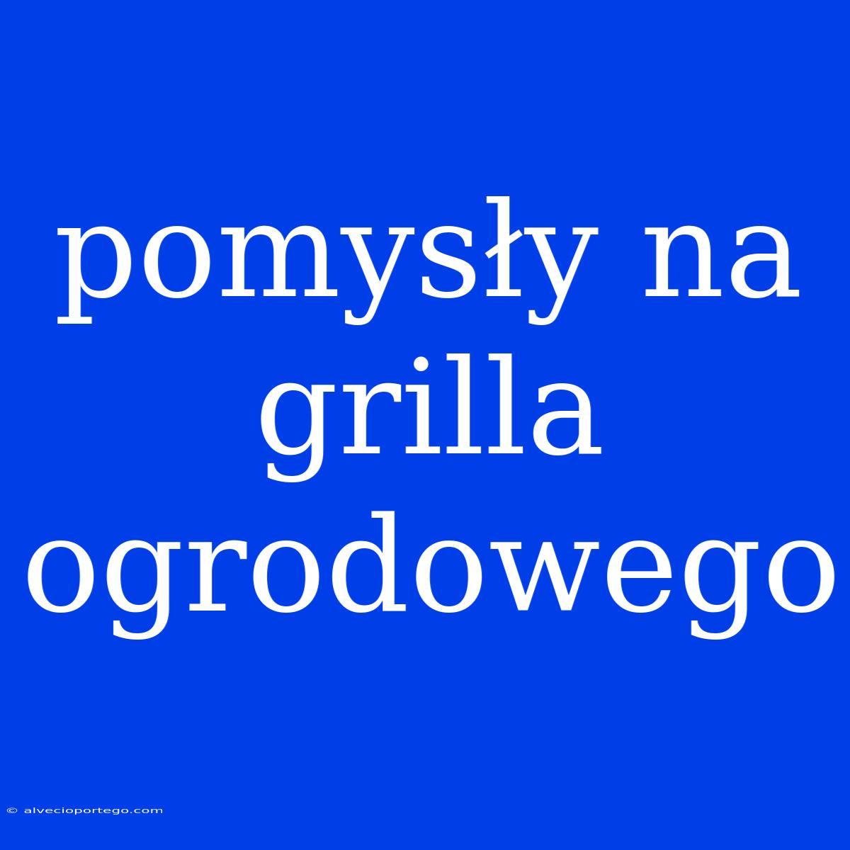 Pomysły Na Grilla Ogrodowego