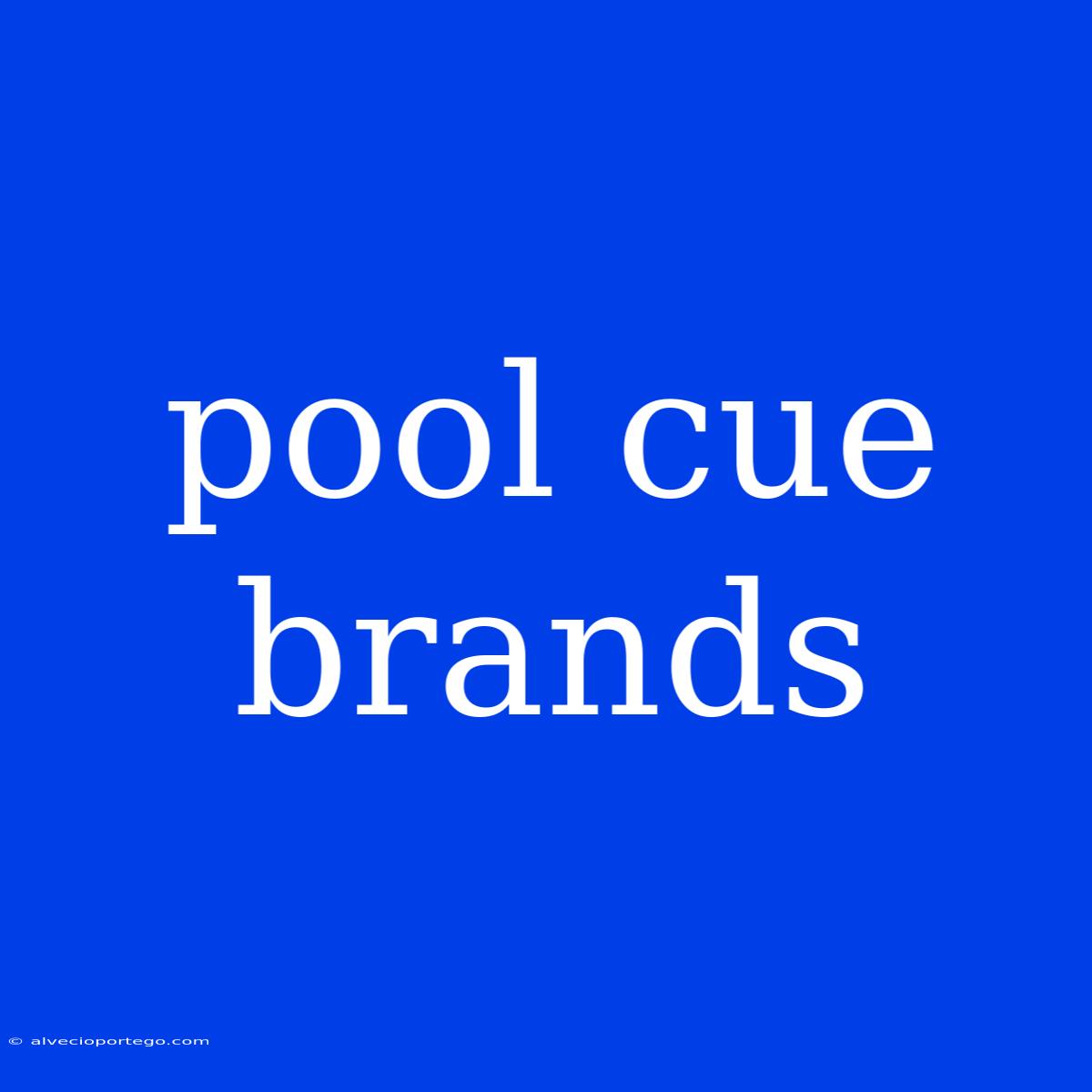 Pool Cue Brands