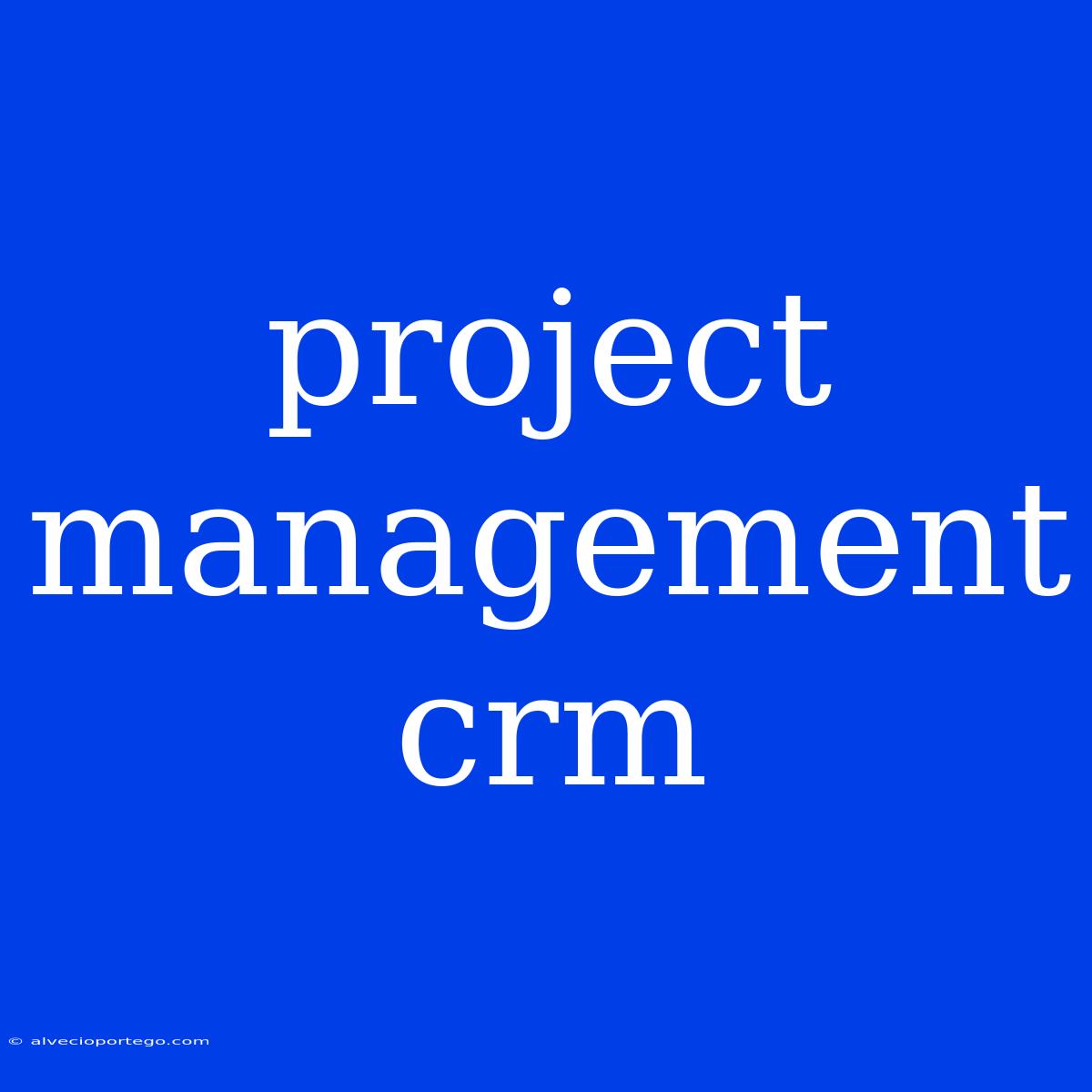 Project Management Crm