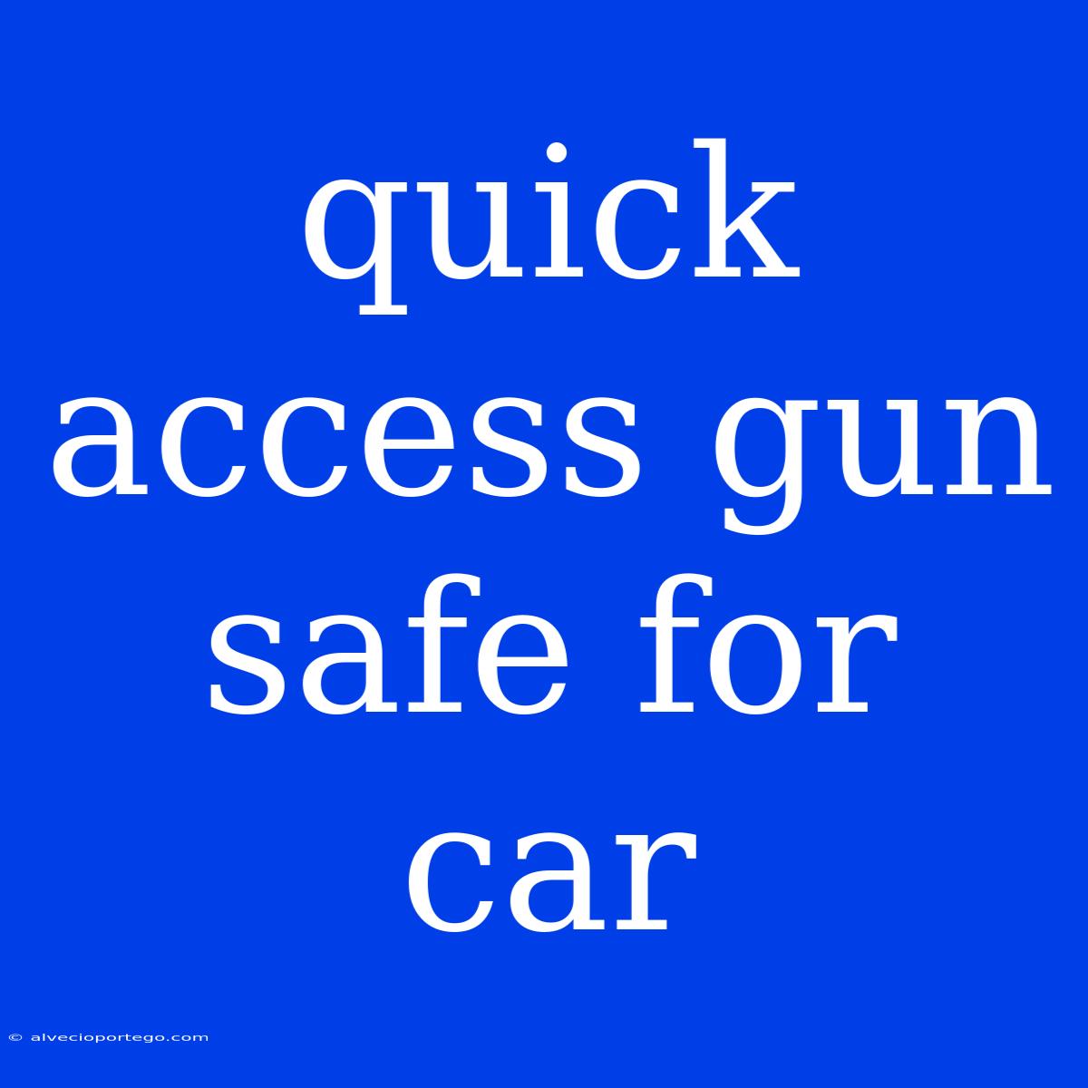 Quick Access Gun Safe For Car