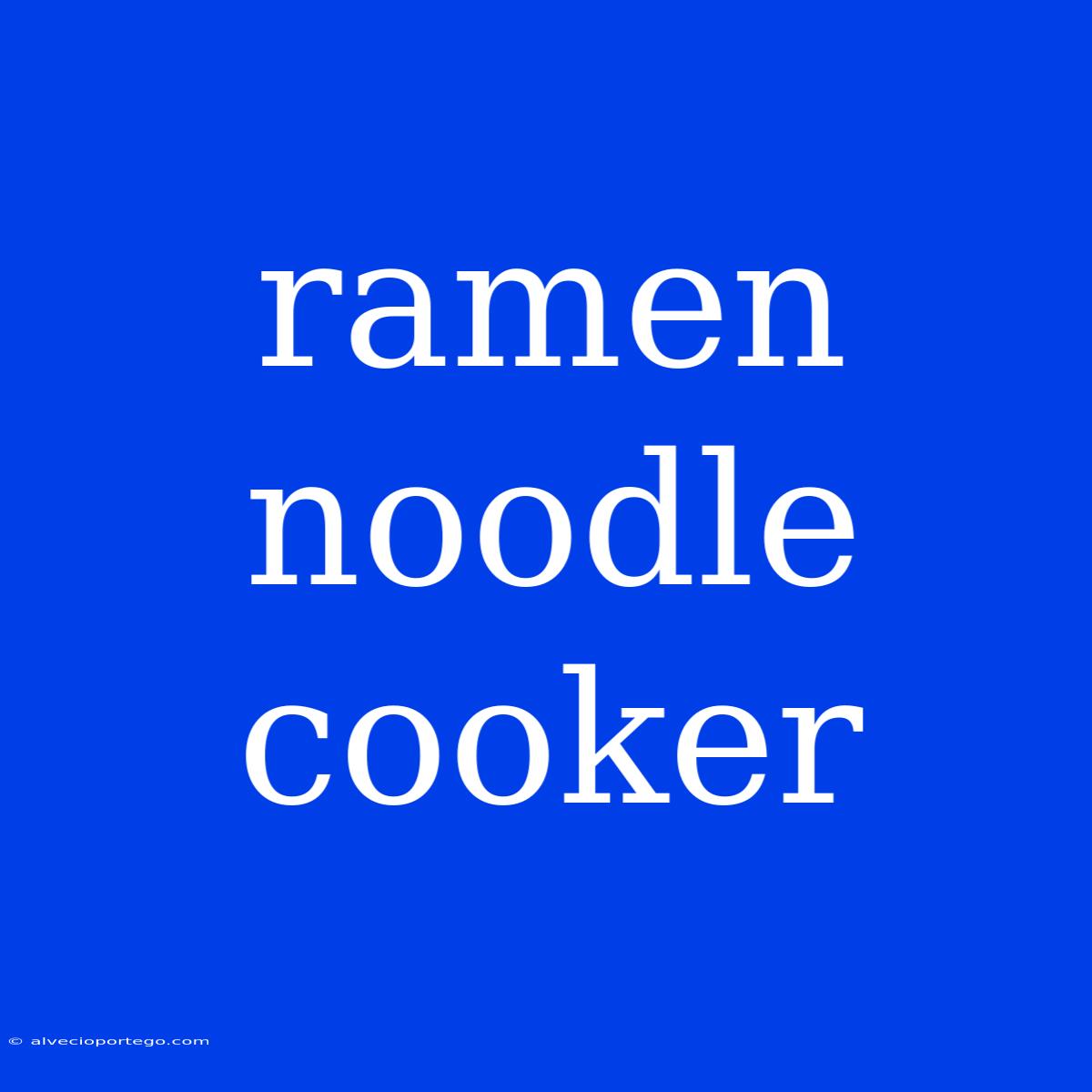 Ramen Noodle Cooker