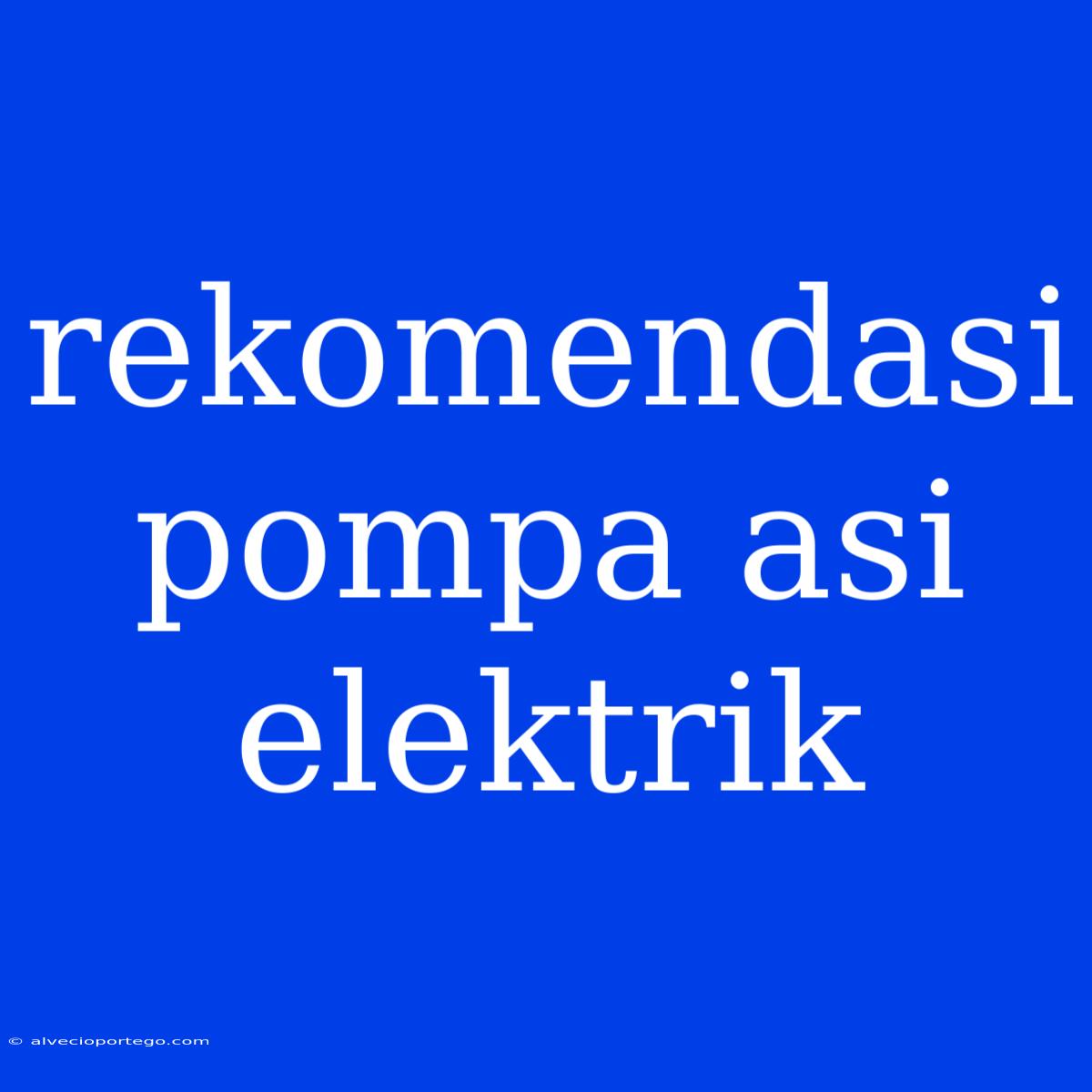 Rekomendasi Pompa Asi Elektrik