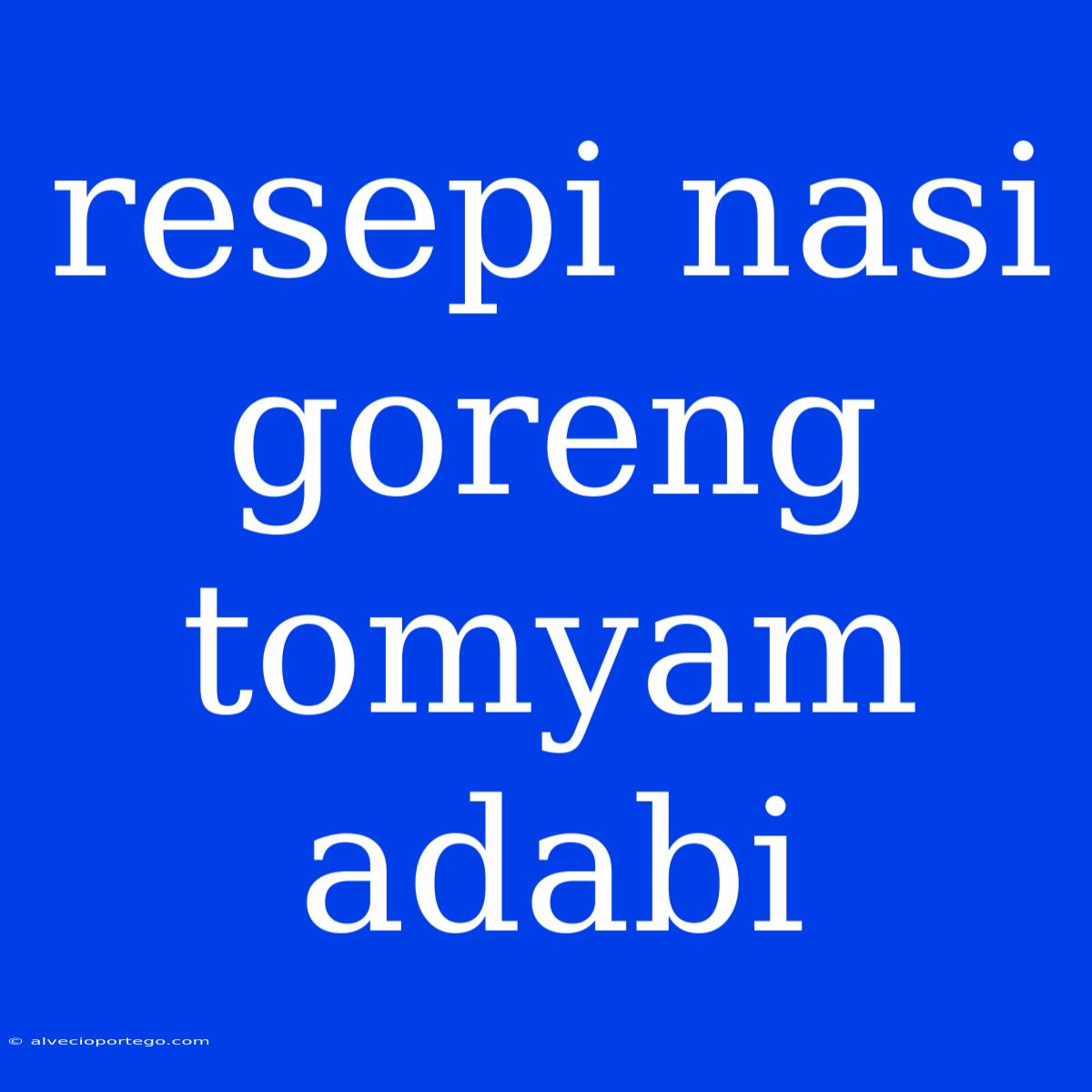 Resepi Nasi Goreng Tomyam Adabi