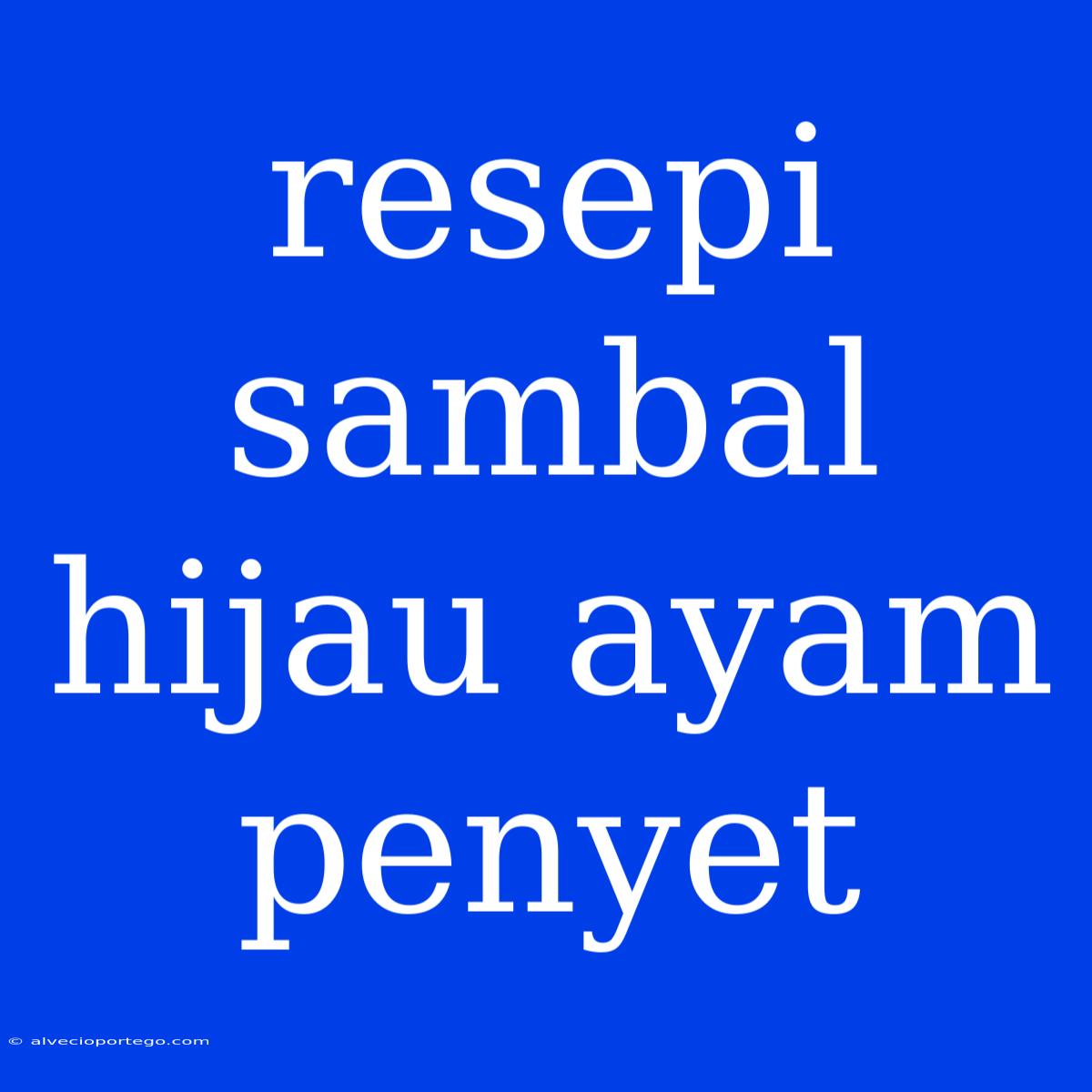 Resepi Sambal Hijau Ayam Penyet