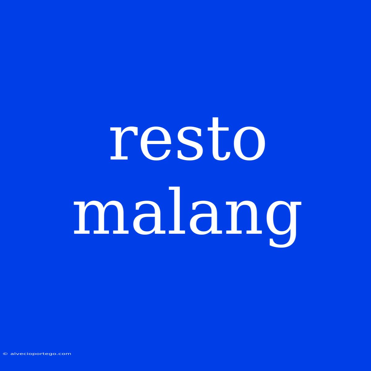 Resto Malang