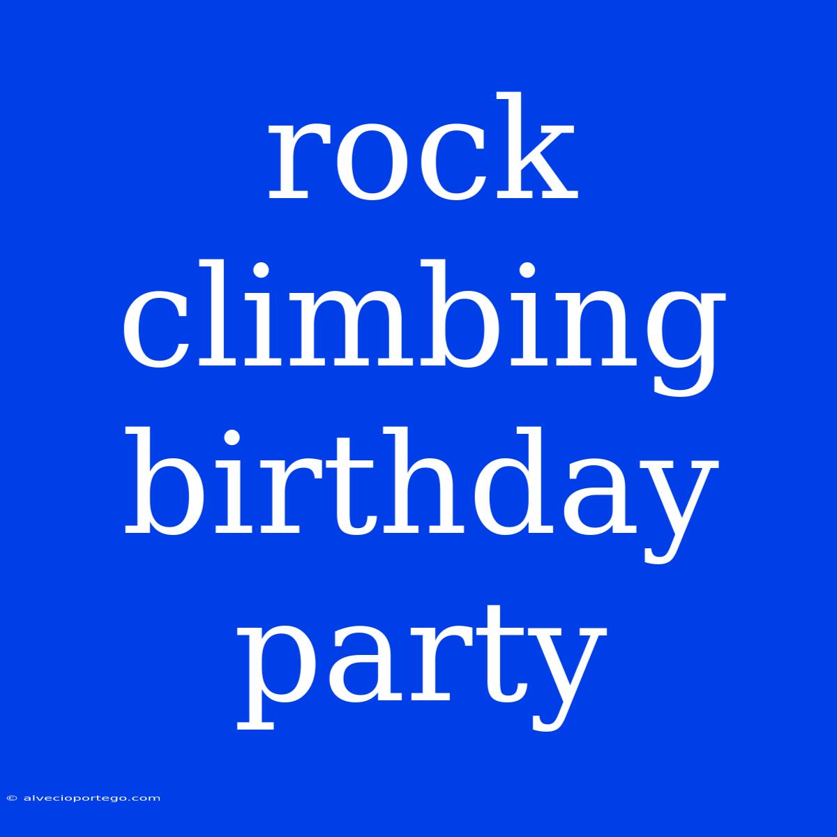 Rock Climbing Birthday Party