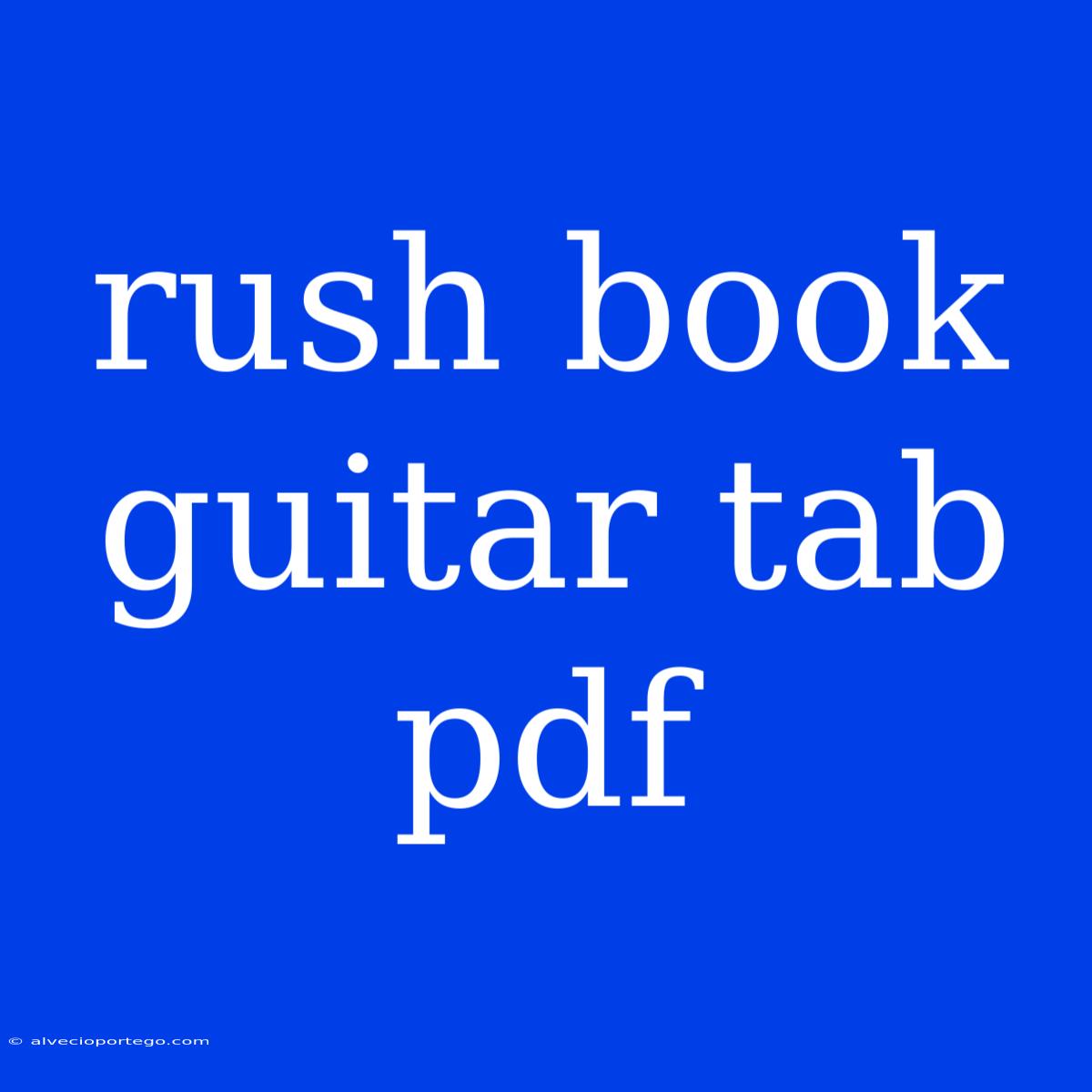 Rush Book Guitar Tab Pdf