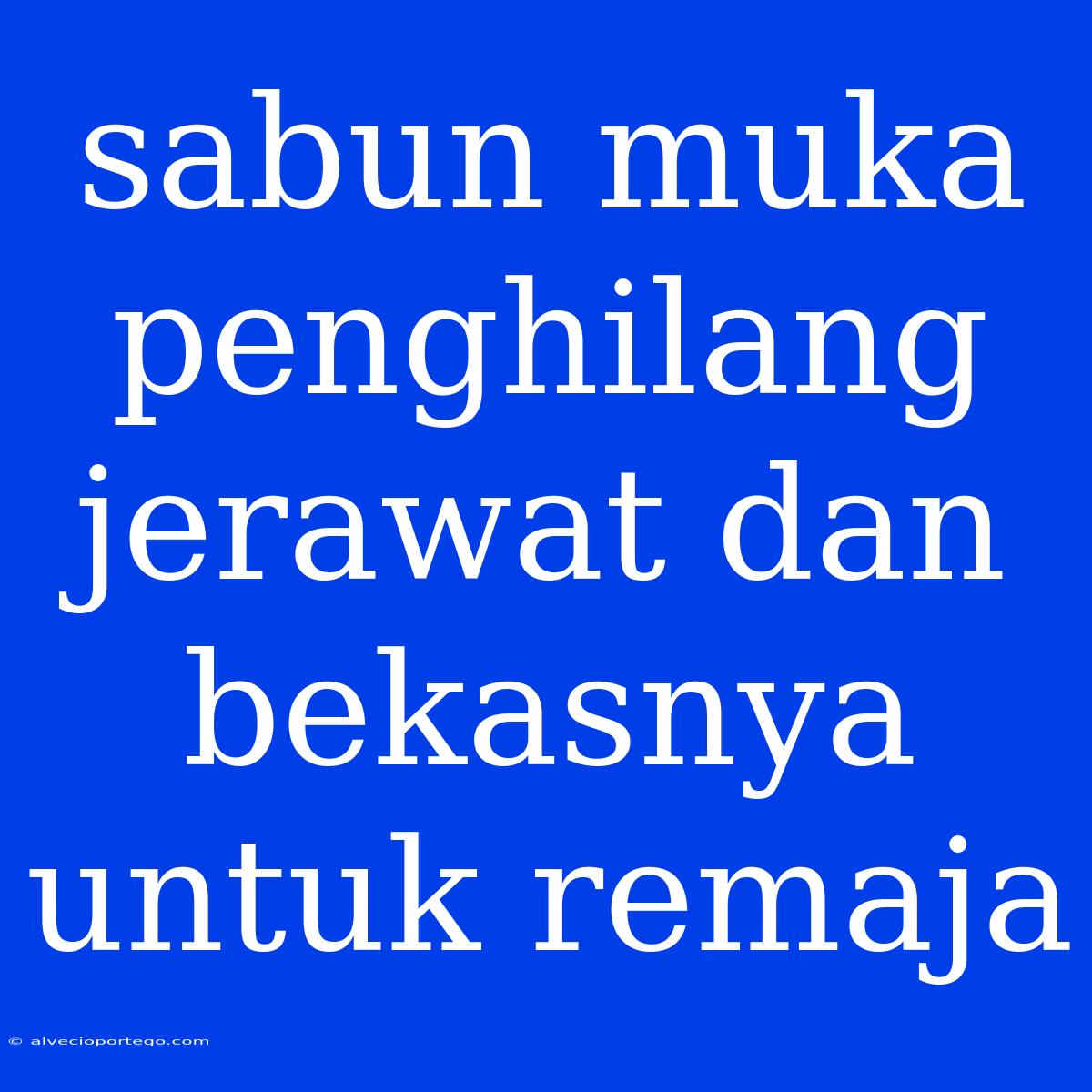 Sabun Muka Penghilang Jerawat Dan Bekasnya Untuk Remaja