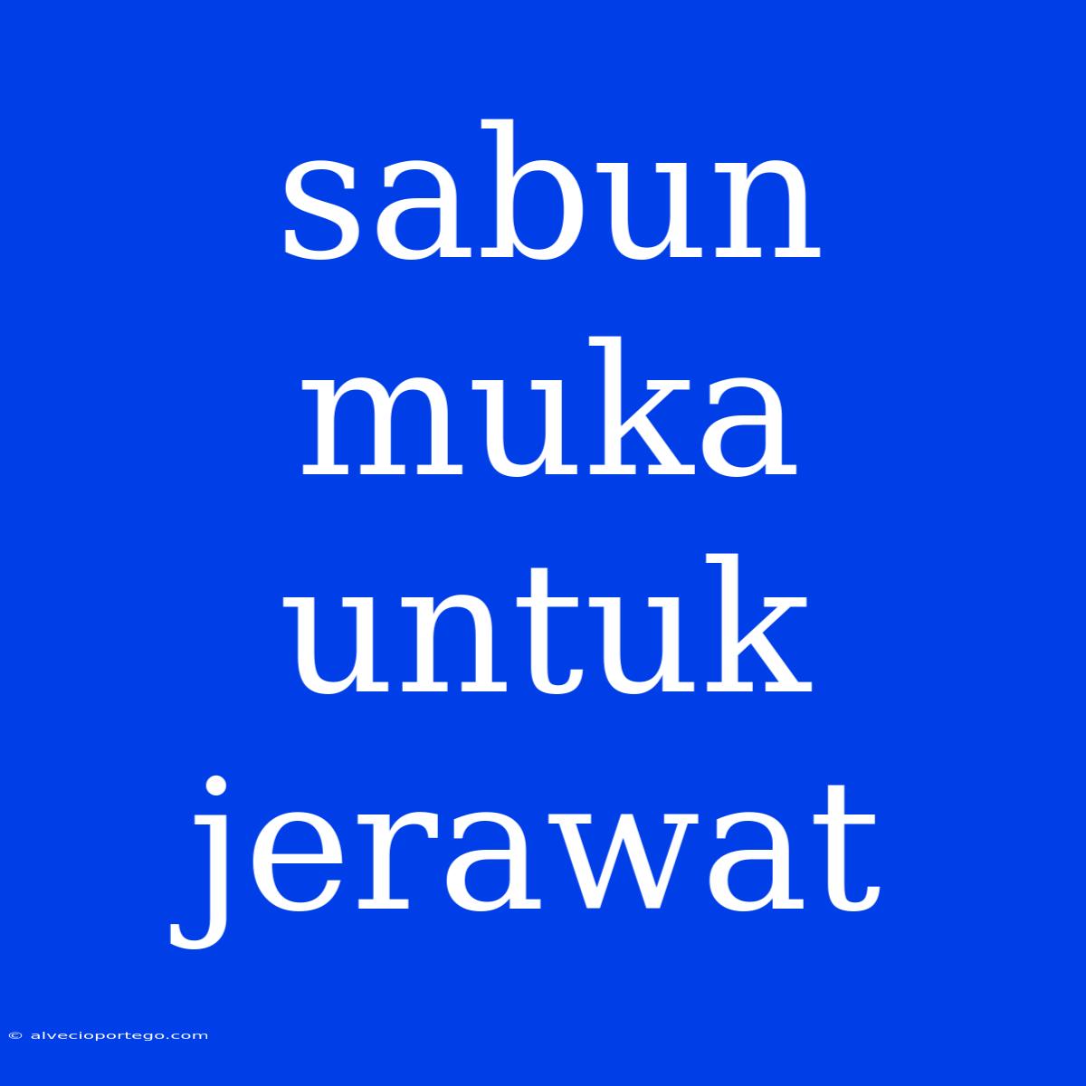 Sabun Muka Untuk Jerawat