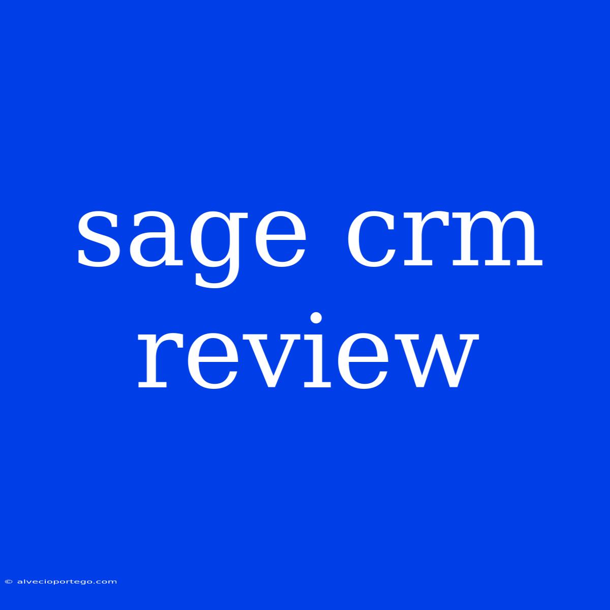 Sage Crm Review