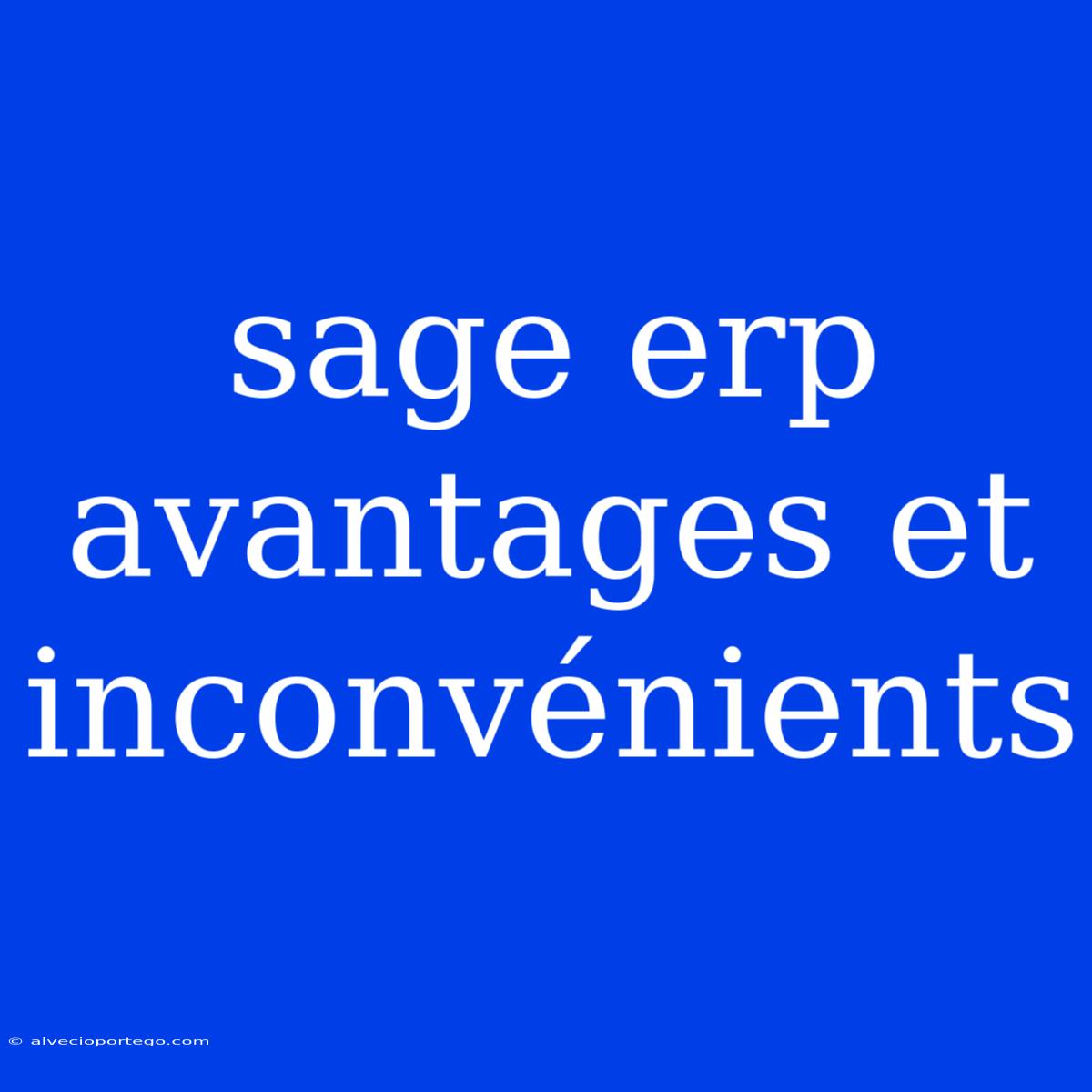 Sage Erp Avantages Et Inconvénients