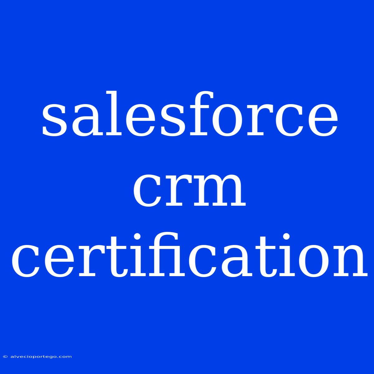 Salesforce Crm Certification