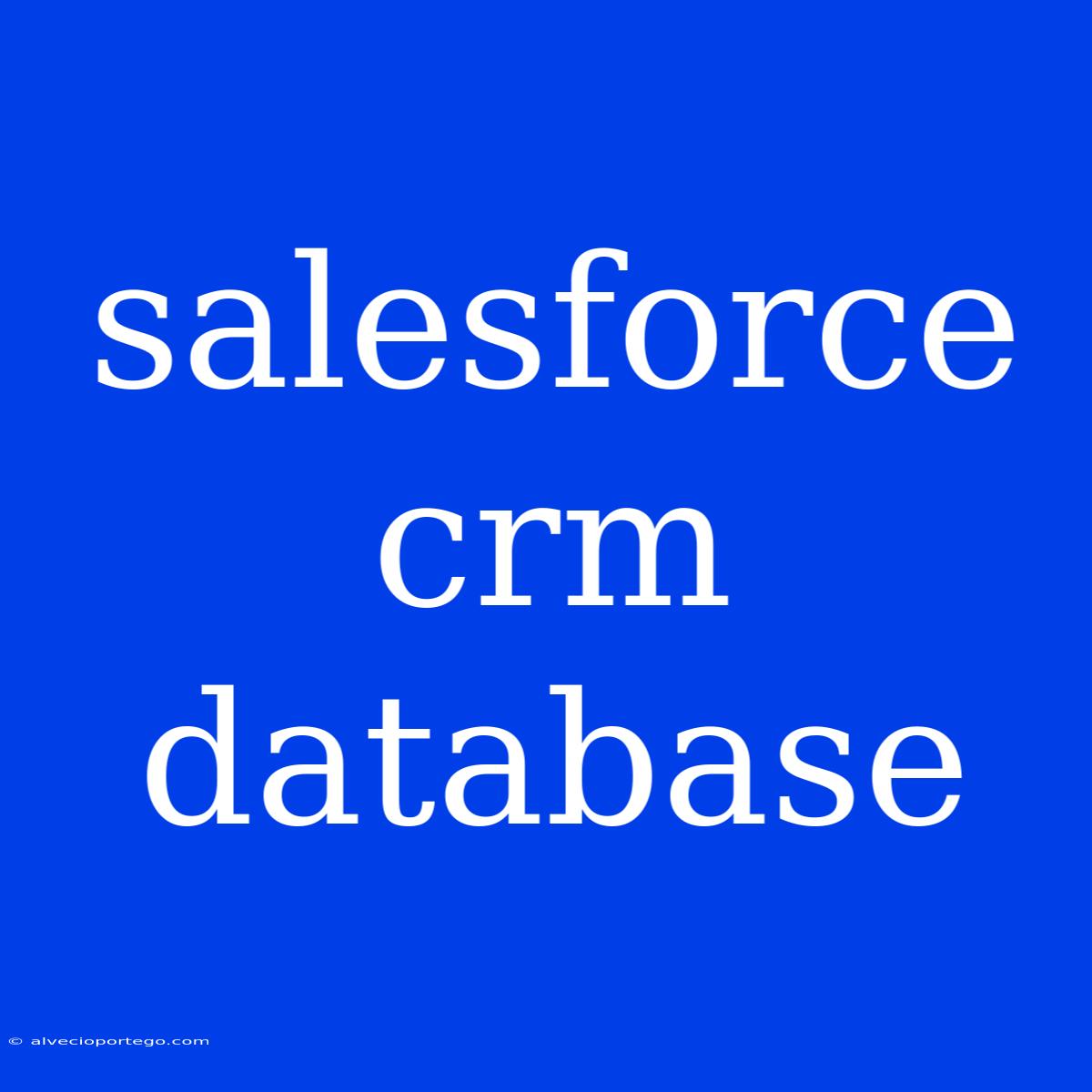 Salesforce Crm Database