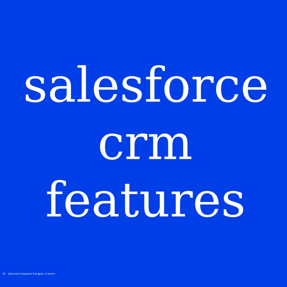 Salesforce Crm Features