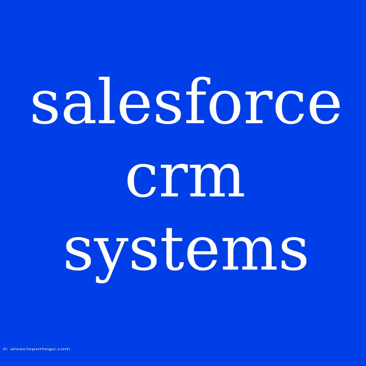 Salesforce Crm Systems