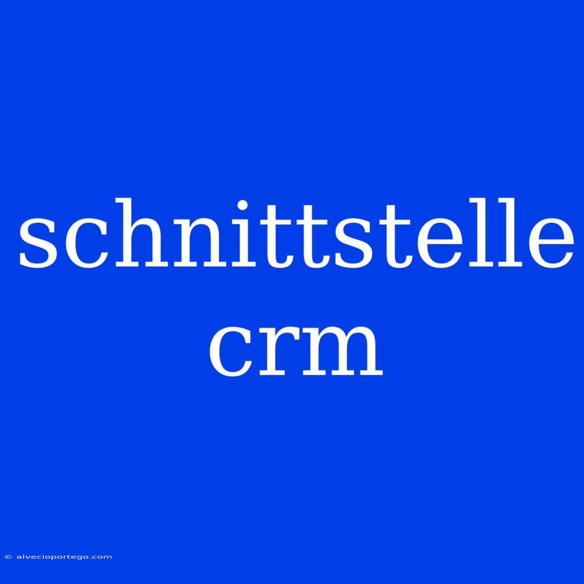 Schnittstelle Crm