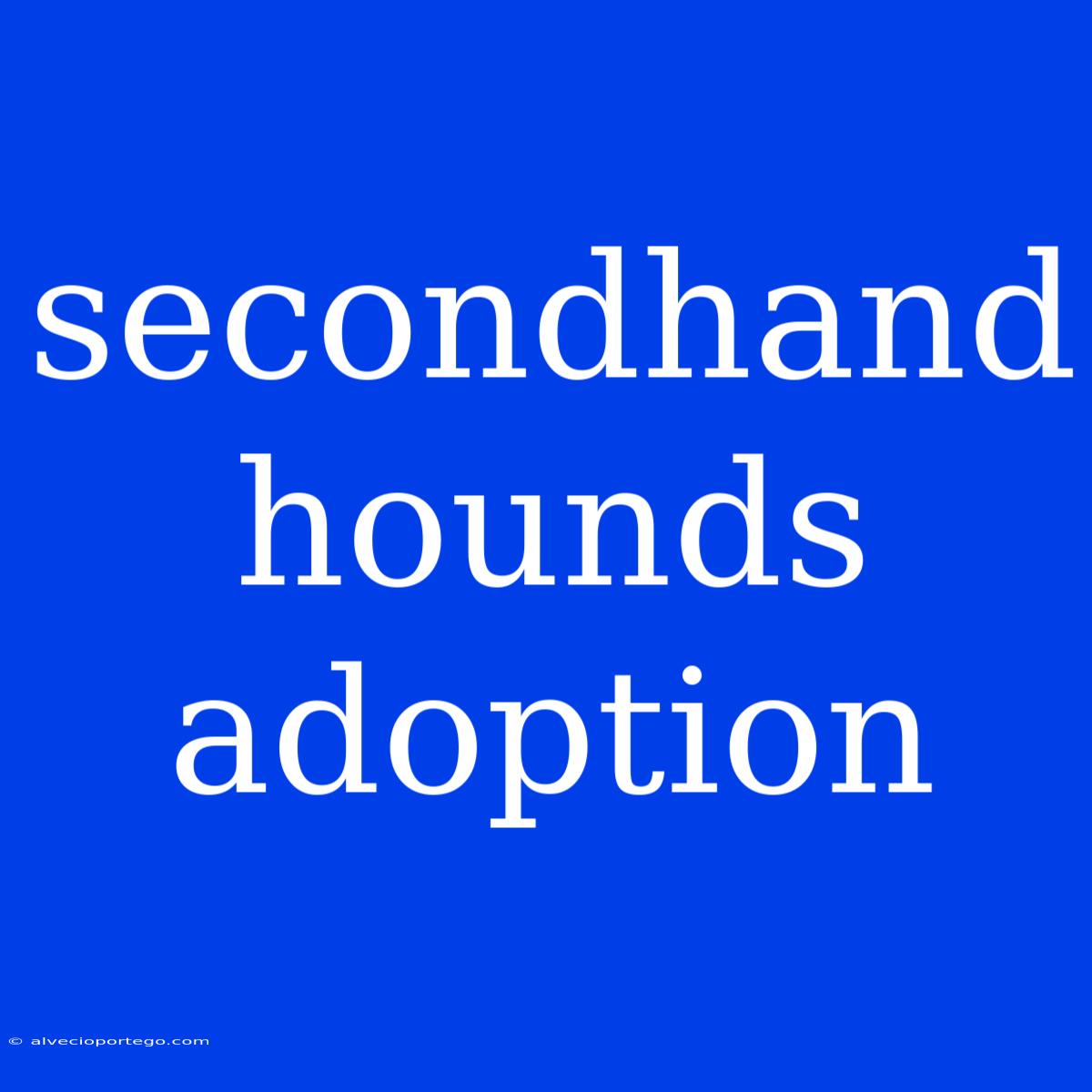 Secondhand Hounds Adoption