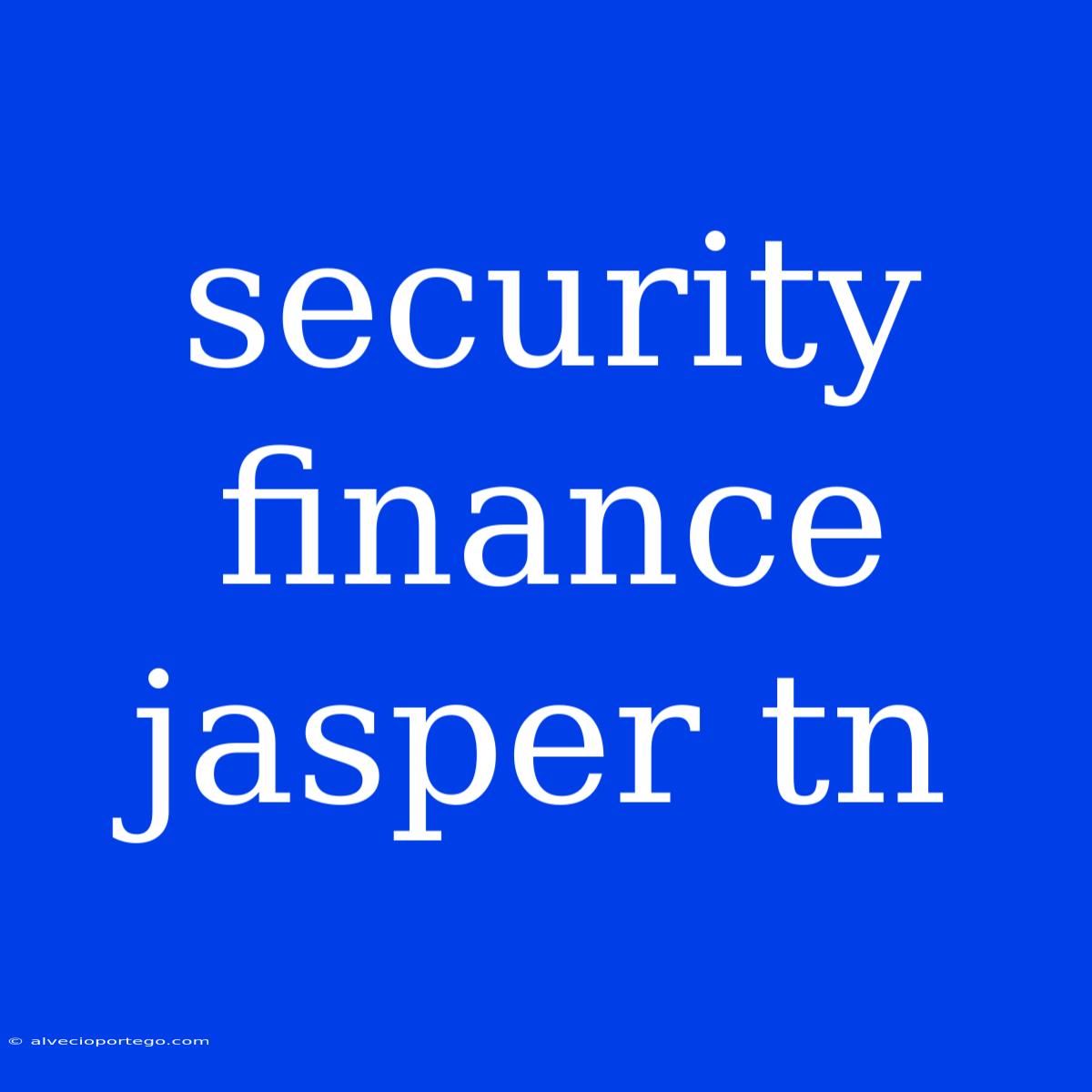 Security Finance Jasper Tn