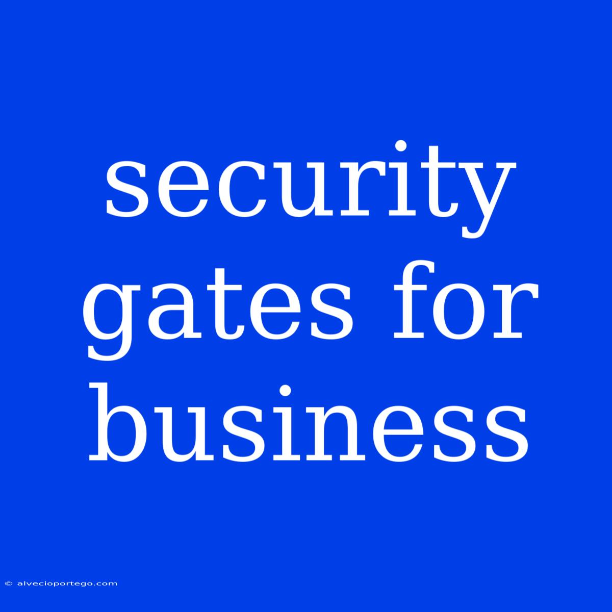 Security Gates For Business