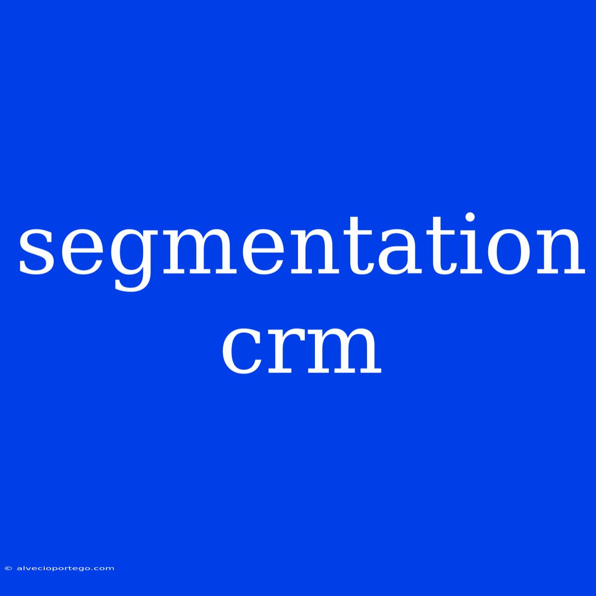 Segmentation Crm