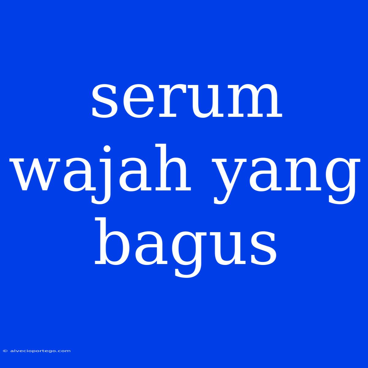 Serum Wajah Yang Bagus