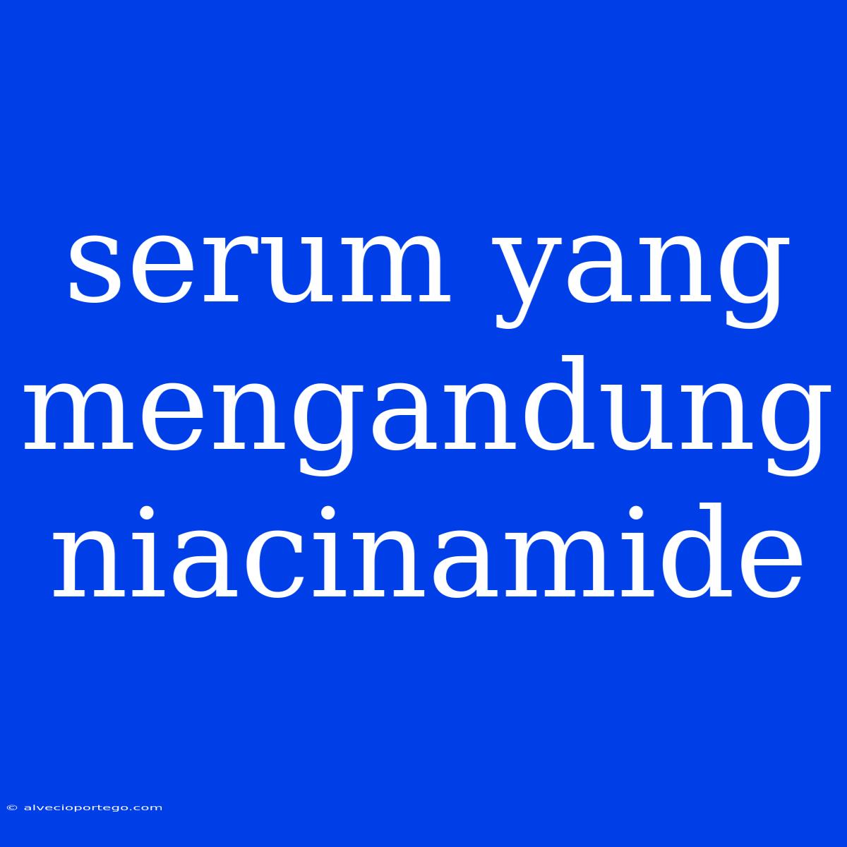 Serum Yang Mengandung Niacinamide