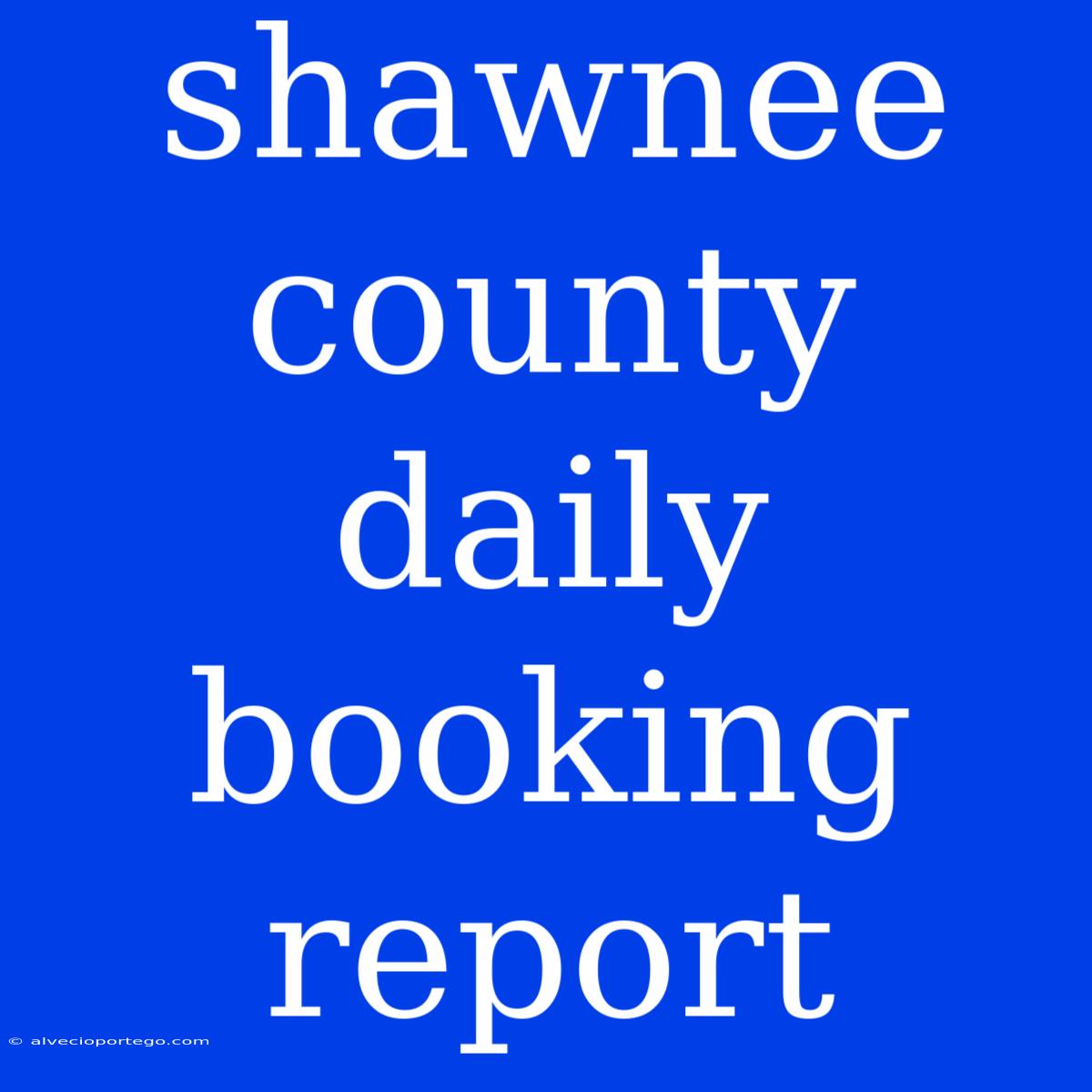 Shawnee County Daily Booking Report