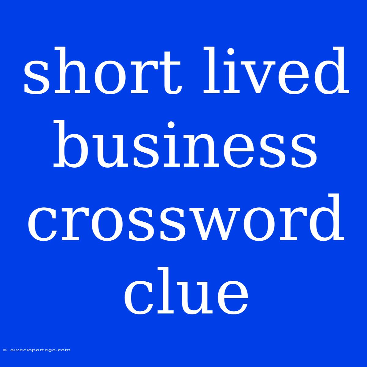 Short Lived Business Crossword Clue