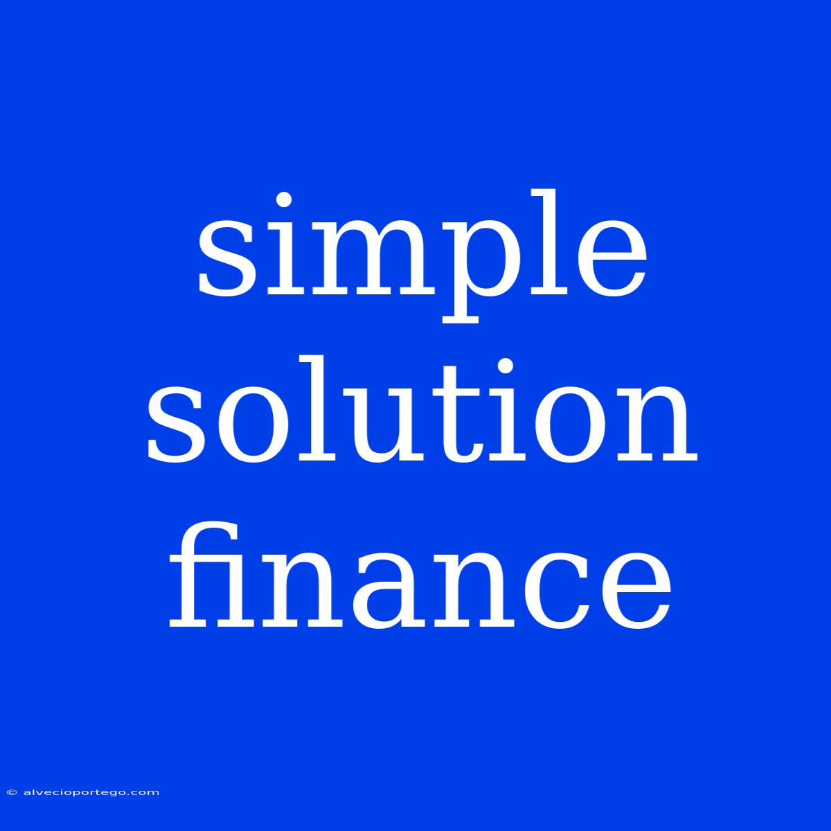 Simple Solution Finance