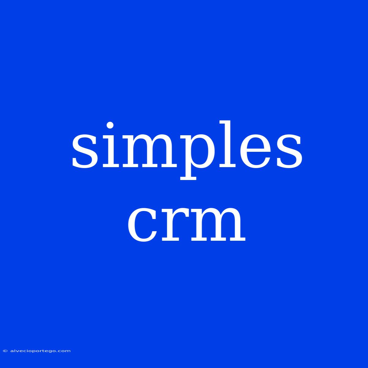 Simples Crm