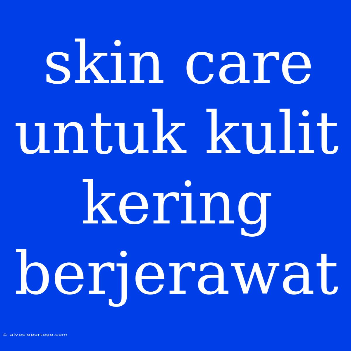 Skin Care Untuk Kulit Kering Berjerawat