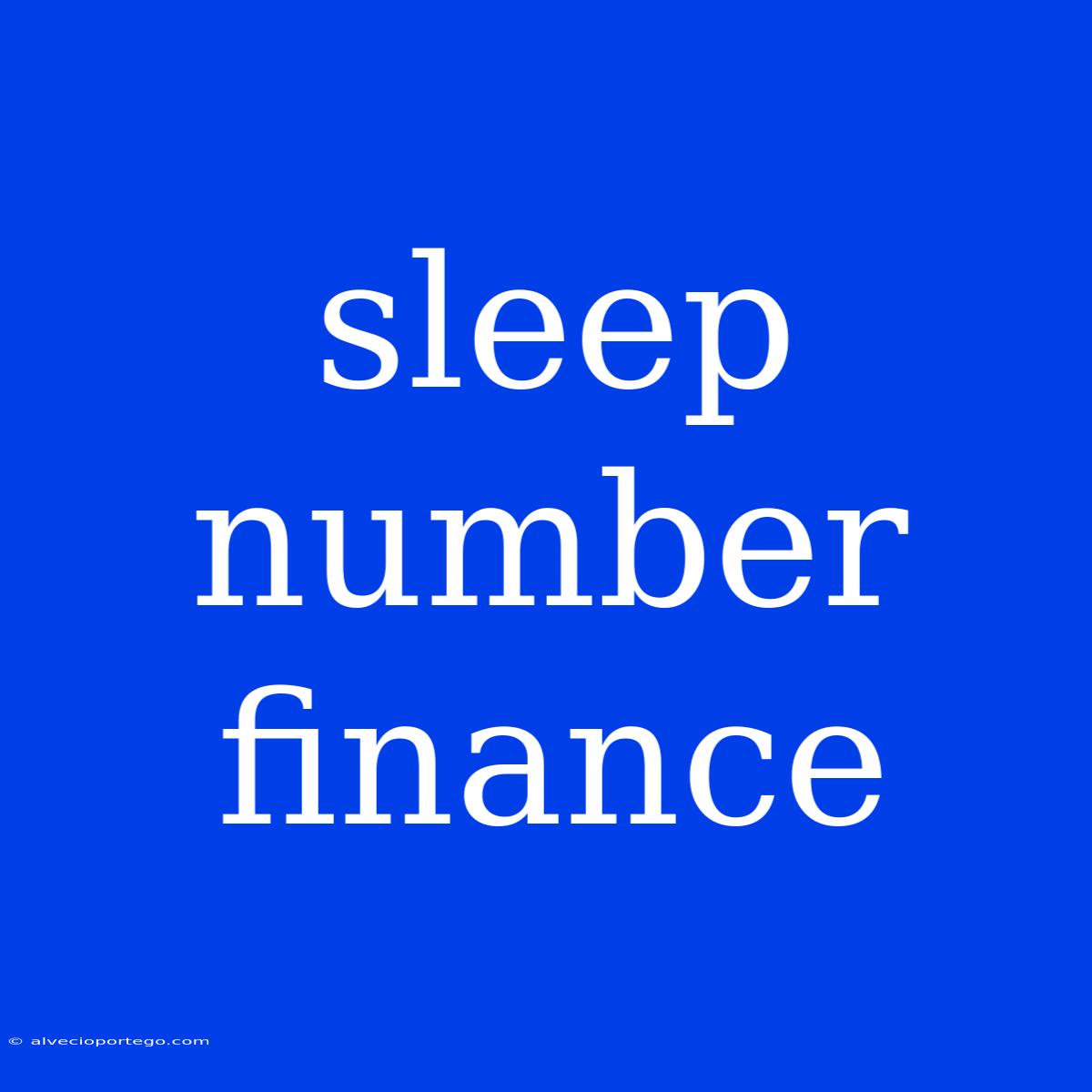 Sleep Number Finance