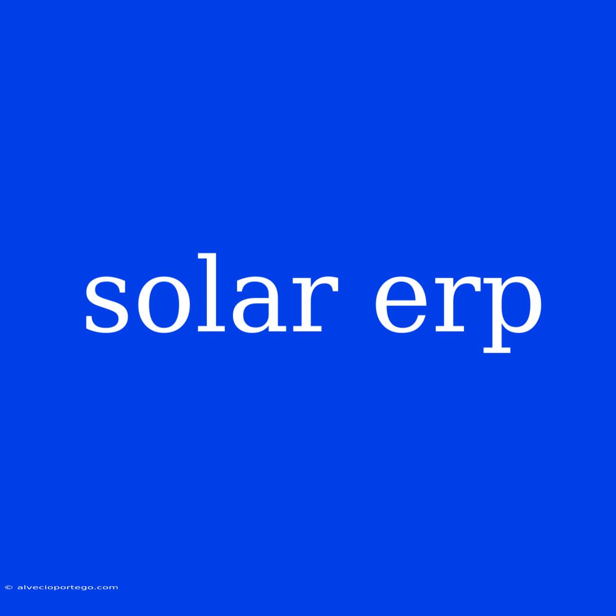 Solar Erp